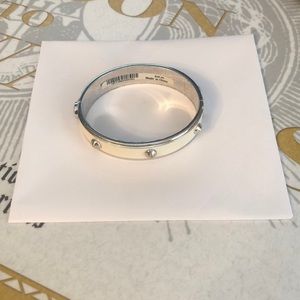 Henri Bendel White Silver Studded Bangle